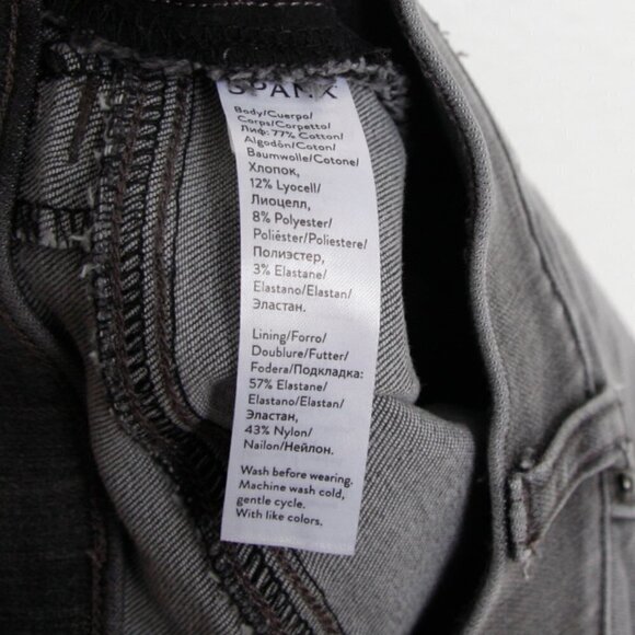 Spanx Distressed Skinny Jeans Raw Hem Vintage Grey XS - Picture 9 of 11